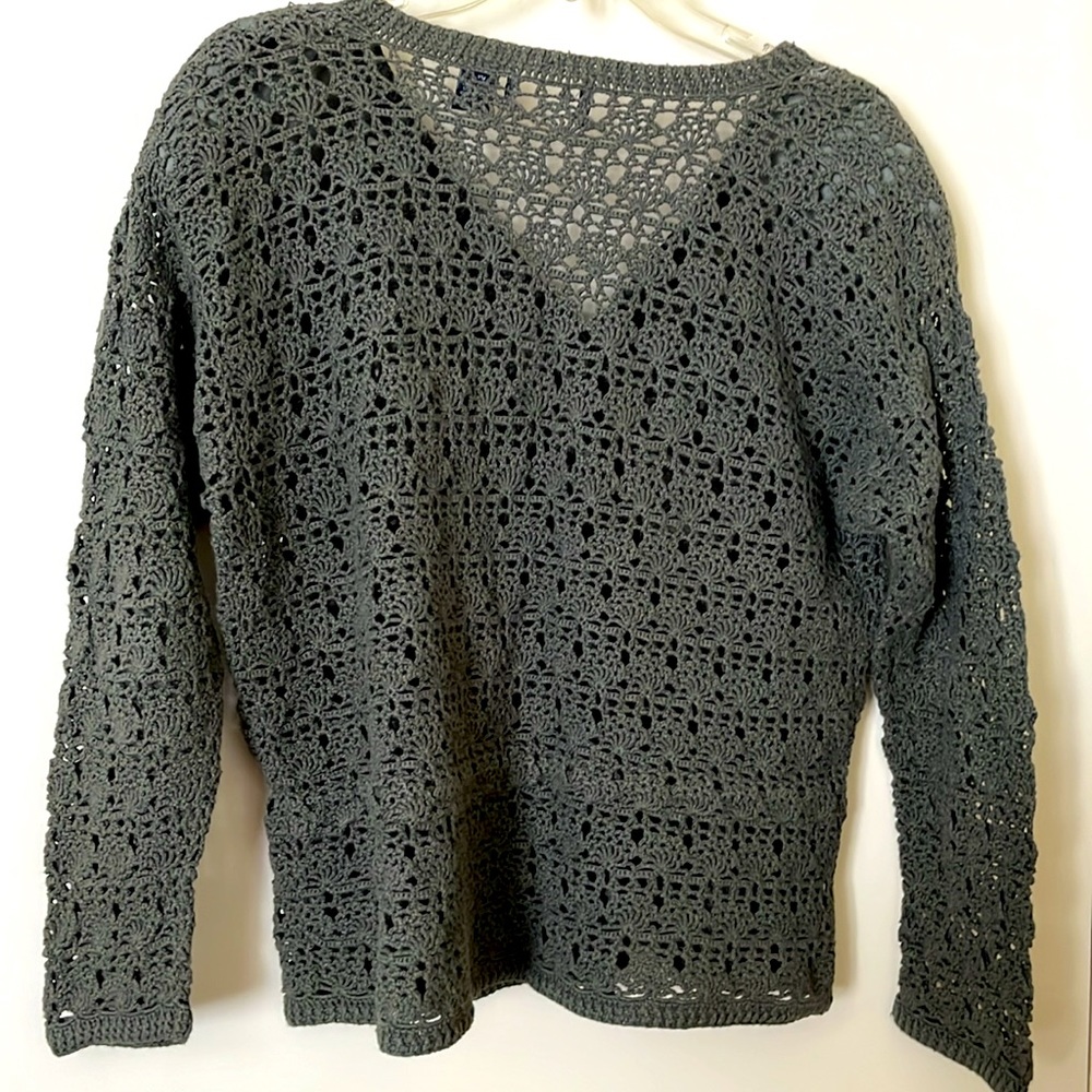 Crocheted Buttoned Down Sweater - image 2